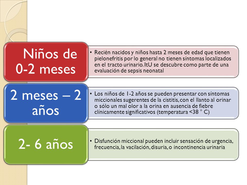 Sintomas de infeccion de orina en ninos de dos anos
